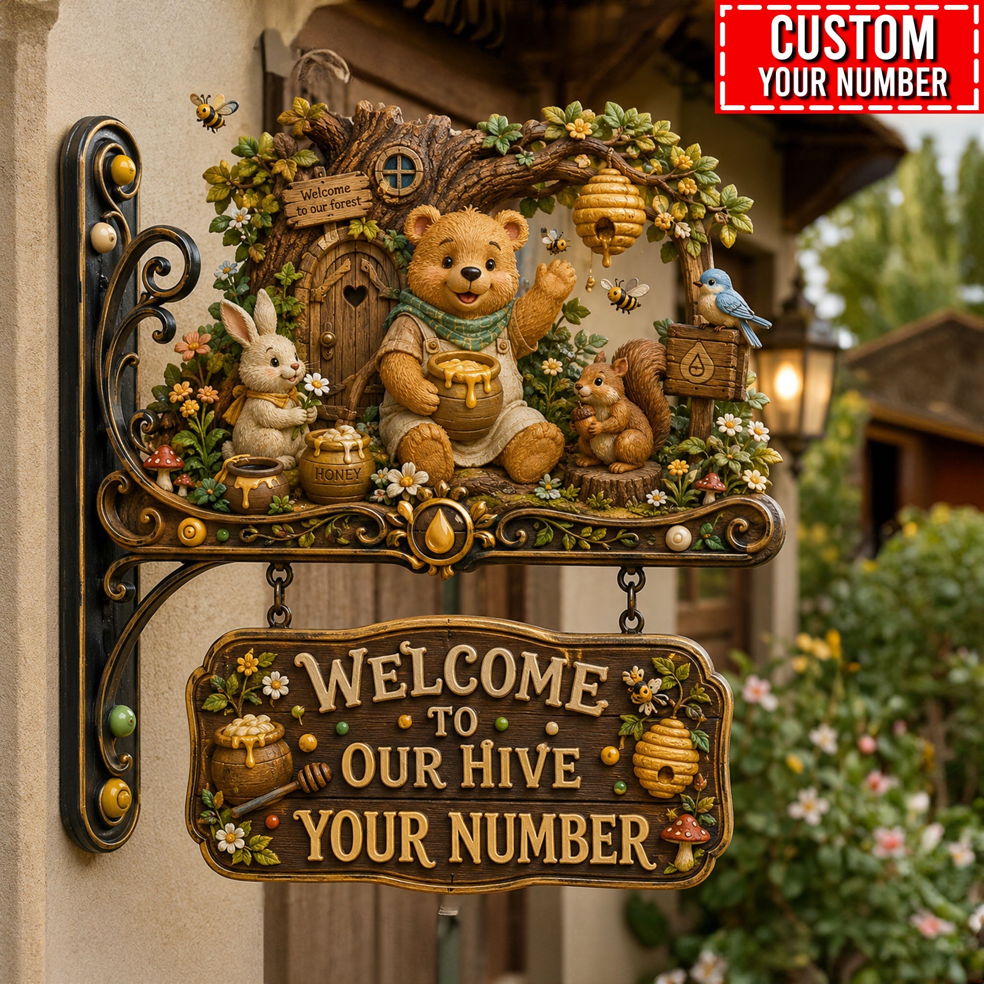 Honey Bear Premium Welcome Sign TNSM