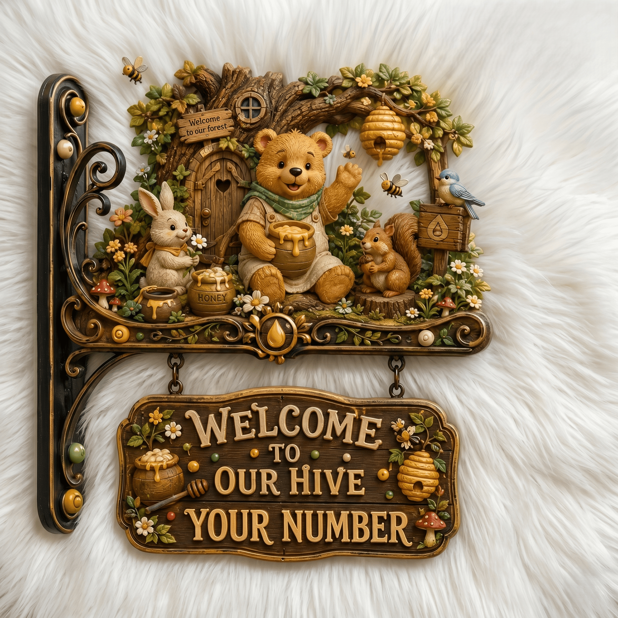 Honey Bear Premium Welcome Sign TNSM